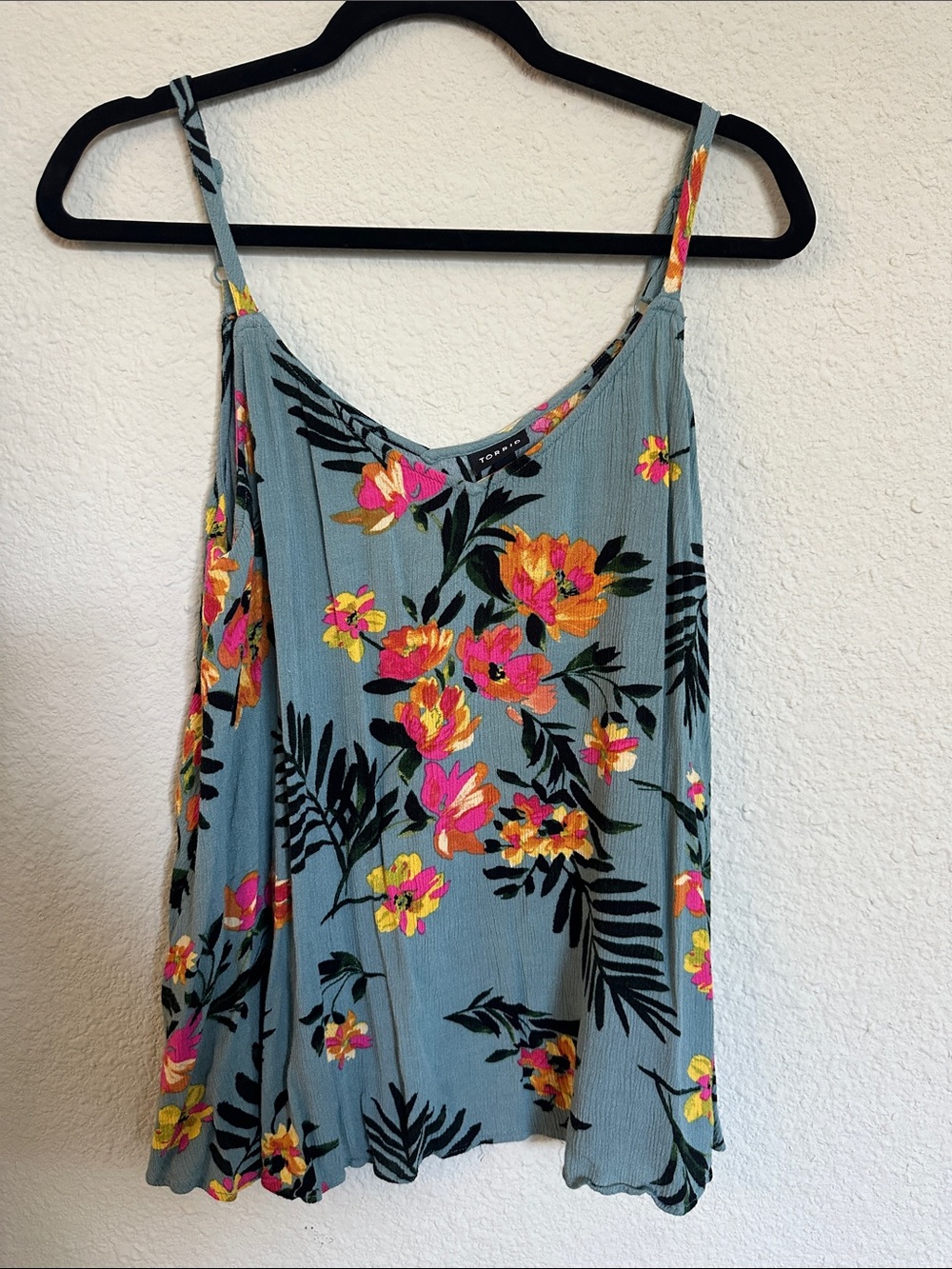 TORRID greyish Blue Floral Spaghetti Strap Cami